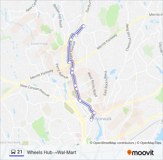 21 Bus Line Map