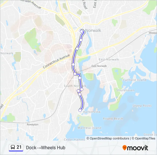 21 Bus Line Map
