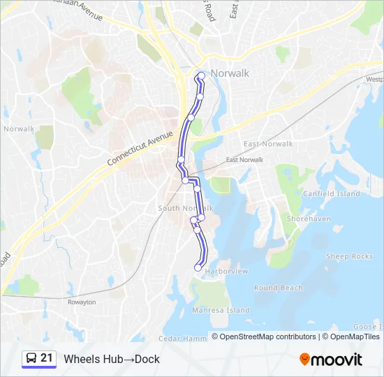 21 Bus Line Map