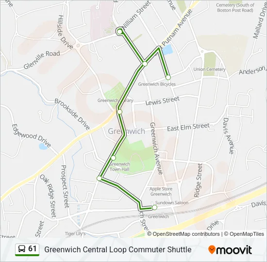 61 Bus Line Map