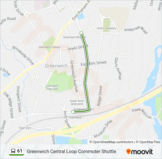 61 Bus Line Map