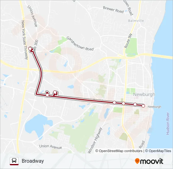 BROADWAY Bus Line Map