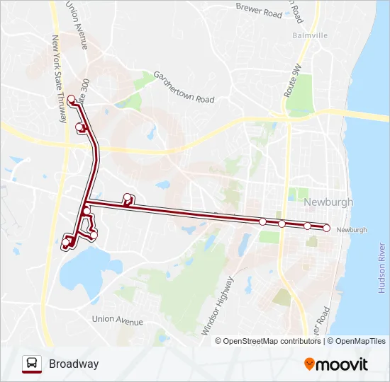 BROADWAY Bus Line Map