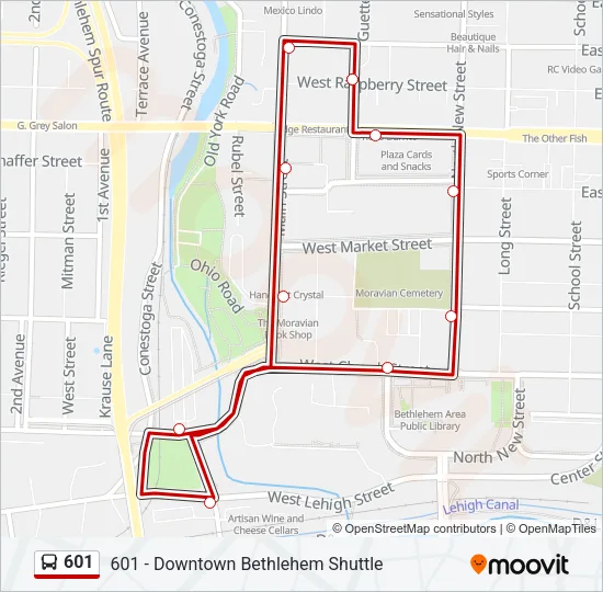 601 Bus Line Map