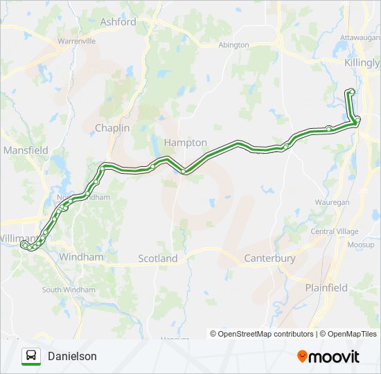 W993 NEW WILLIMANTIC-DANIELSON bus Line Map