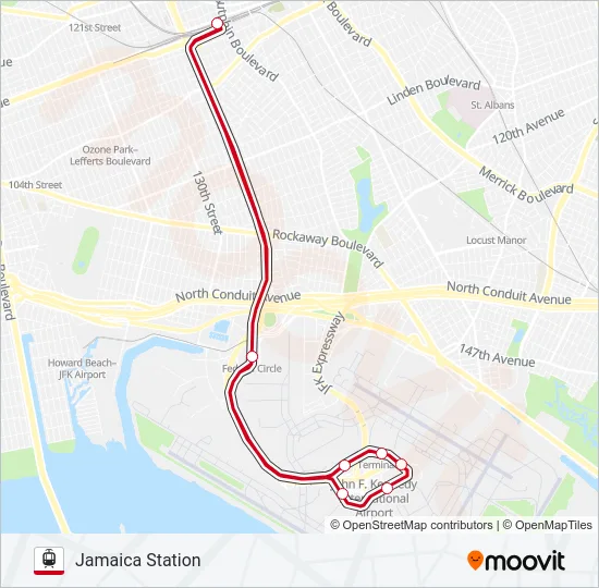 AIRTRAIN Light Rail Line Map