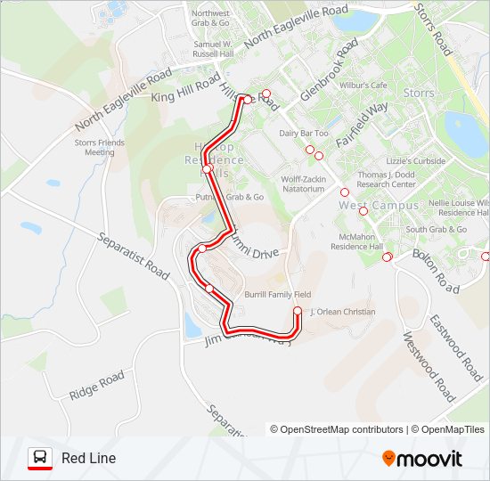 RED Bus Line Map