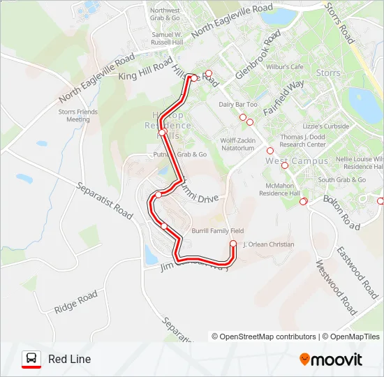 RED Bus Line Map