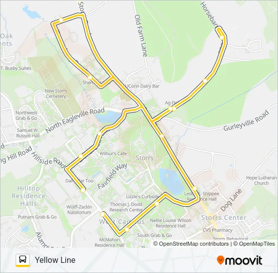 YELLOW Bus Line Map