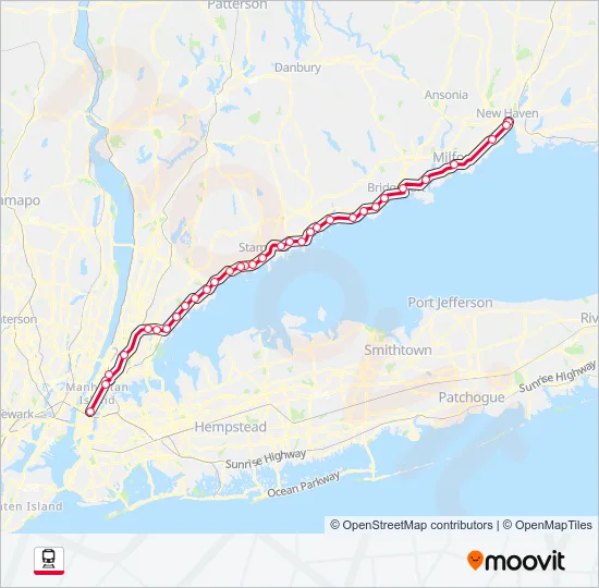 NEW HAVEN Train Line Map