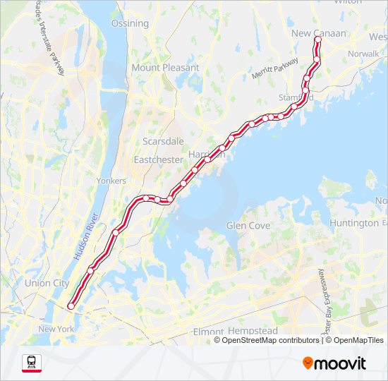 NEW CANAAN train Line Map