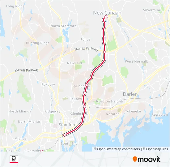 NEW CANAAN Train Line Map