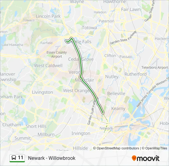 11 Route: Schedules, Stops & Maps - Wayne Willowbrook (Updated)