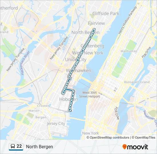 22 Bus Line Map