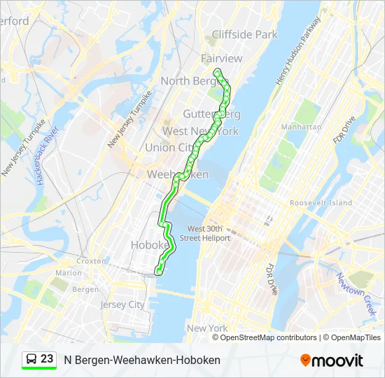23 Bus Line Map