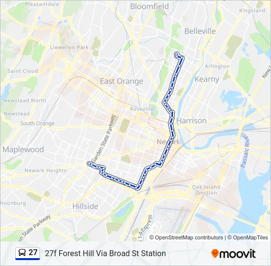 27 Bus Line Map