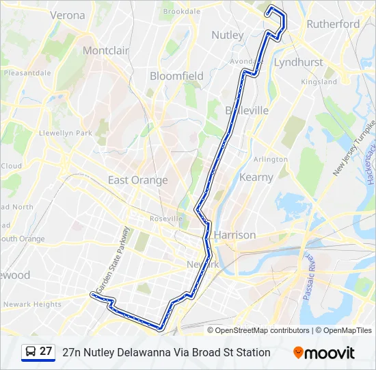 27 Bus Line Map