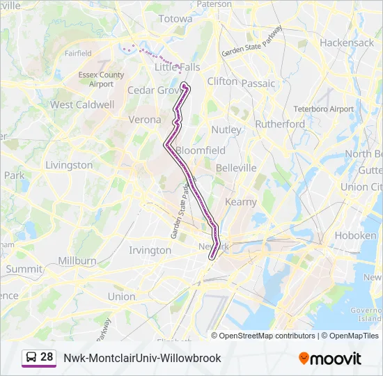 28 Bus Line Map