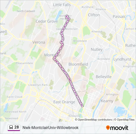 28 Bus Line Map