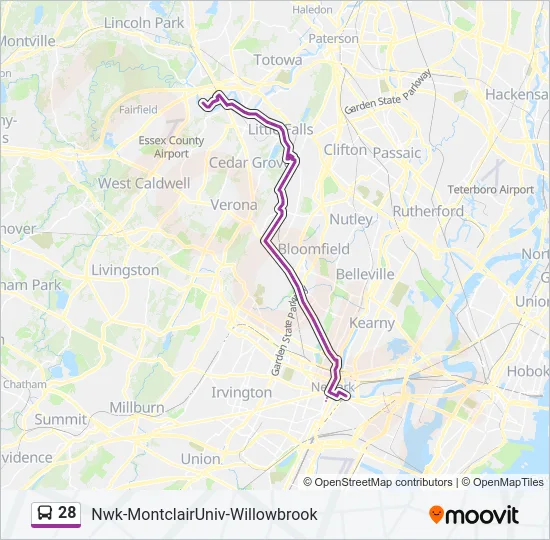 28 Bus Line Map