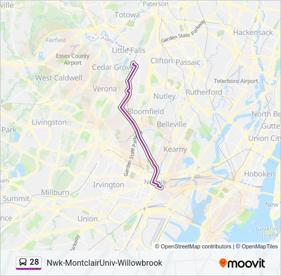 28 Bus Line Map