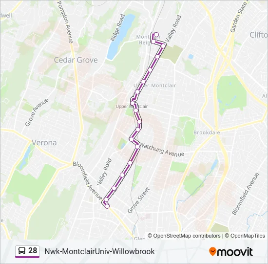 28 Bus Line Map