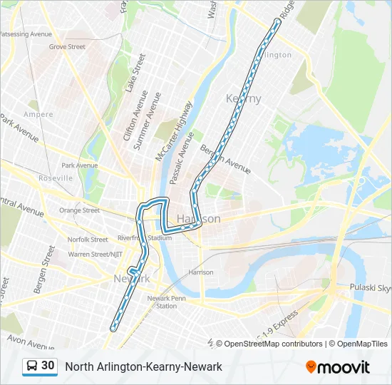 30 Bus Line Map