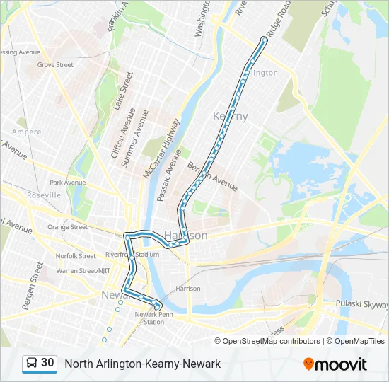 30 Bus Line Map