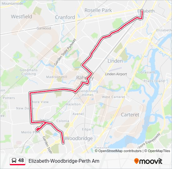 48 Route: Schedules, Stops & Maps - Elizabeth Via Metro Park Sta ...