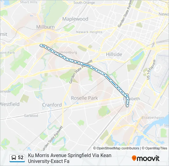 52 Bus Line Map
