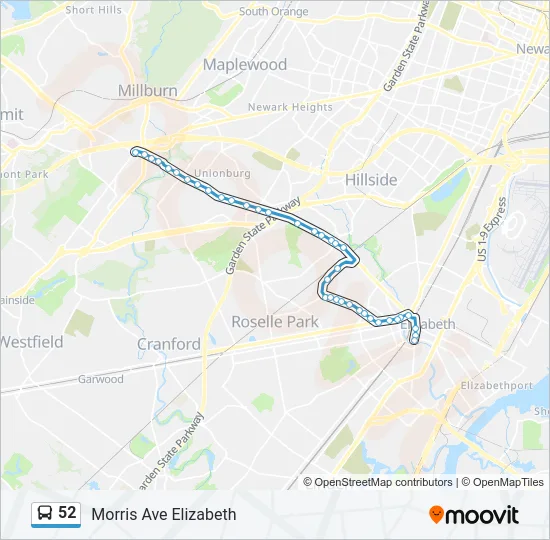 52 Bus Line Map