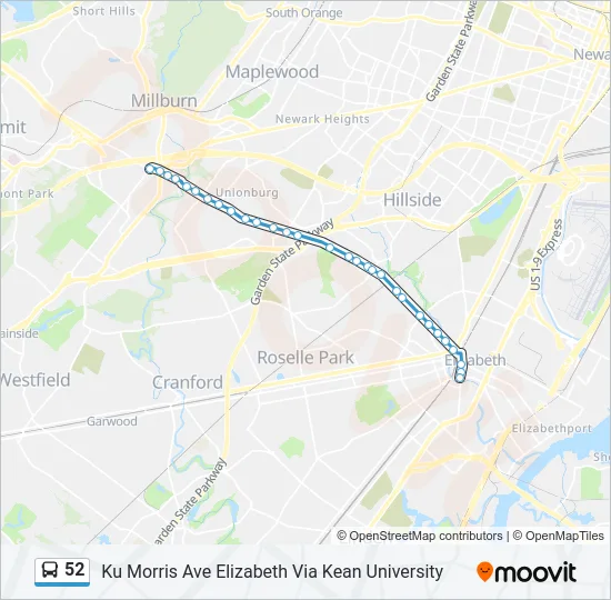 52 Bus Line Map