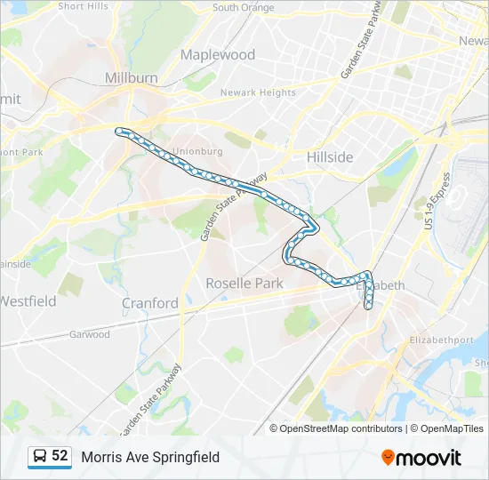 52 Bus Line Map