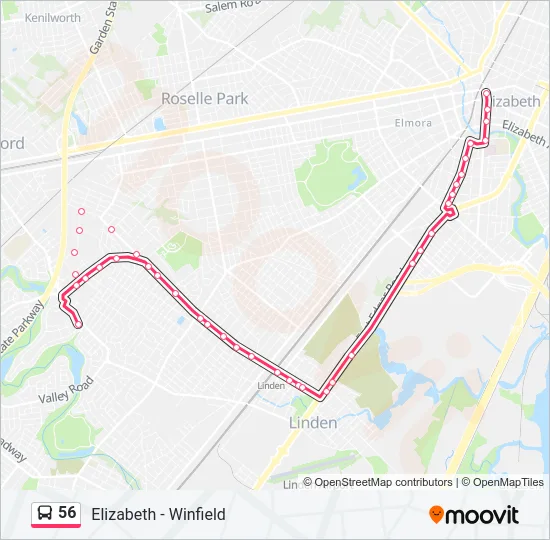 56 Bus Line Map