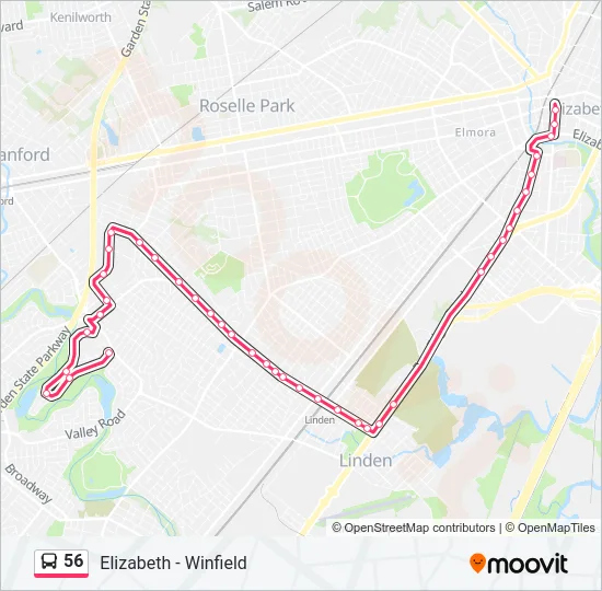 56 Bus Line Map