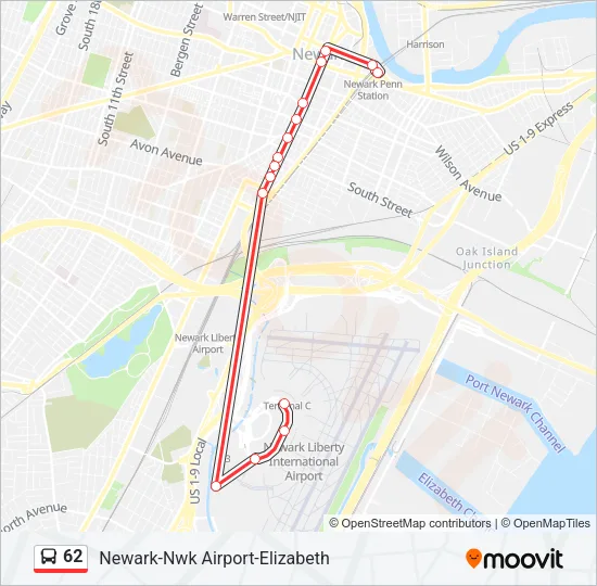 62 Bus Line Map