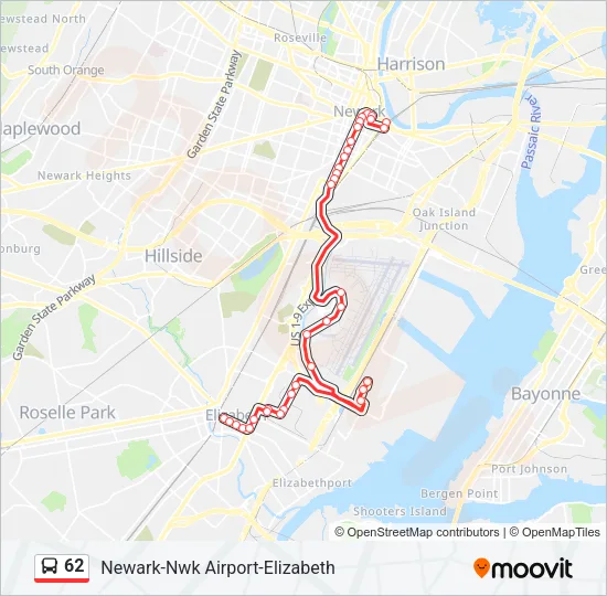 62 Bus Line Map