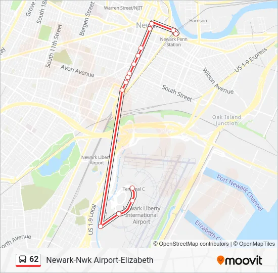 62 Route Schedules Stops Maps Newark Airport Updated 62-route-schedules-stops-maps-newark-airport-updated