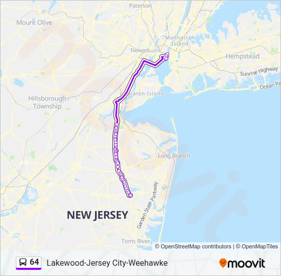 64 Bus Line Map