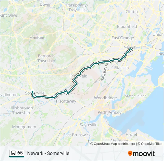 65 Bus Line Map