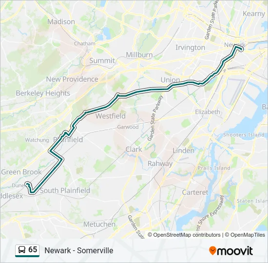 65 Bus Line Map