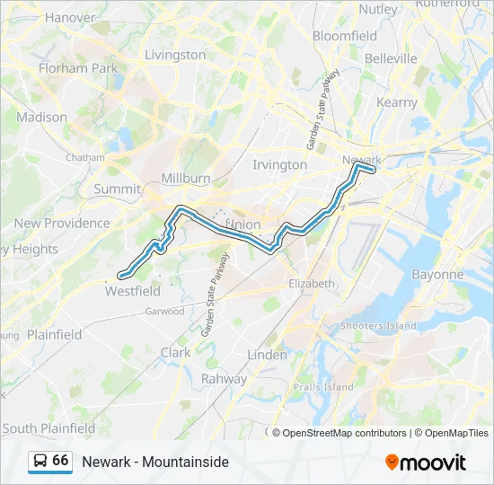 66 Bus Line Map