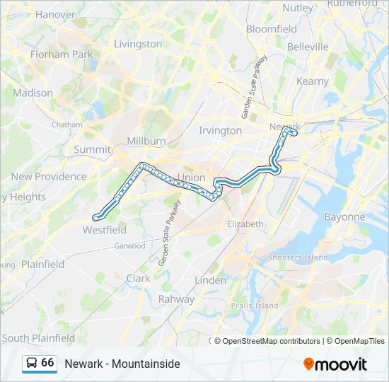 66 Bus Line Map
