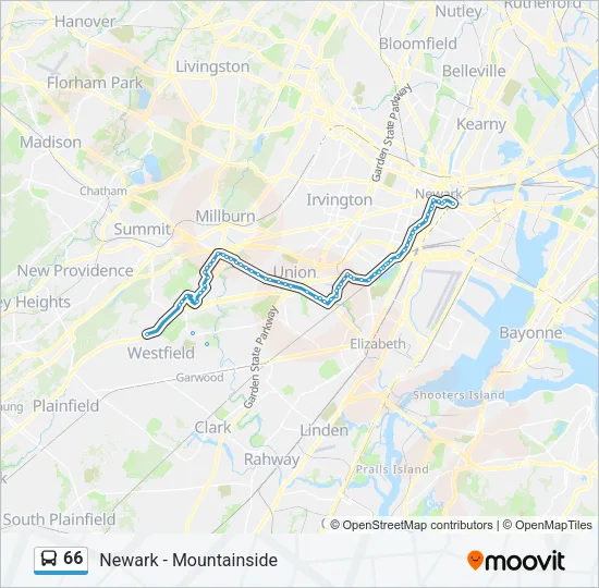 66 Bus Line Map