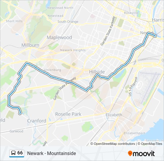 66 Bus Line Map