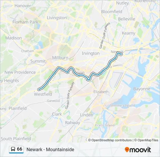 66 Bus Line Map
