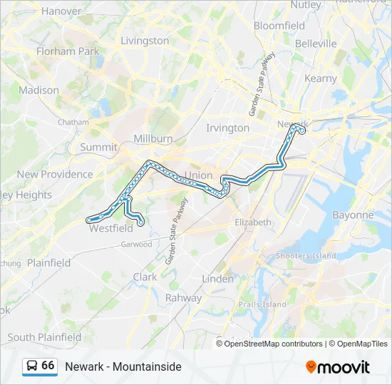66 Bus Line Map