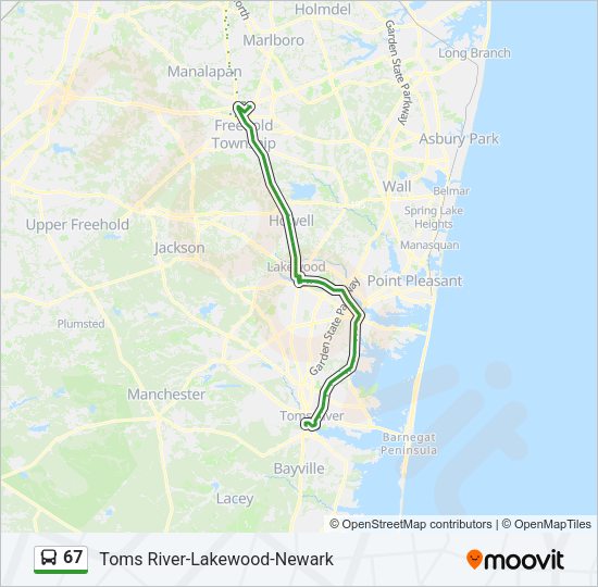 67 Bus Line Map