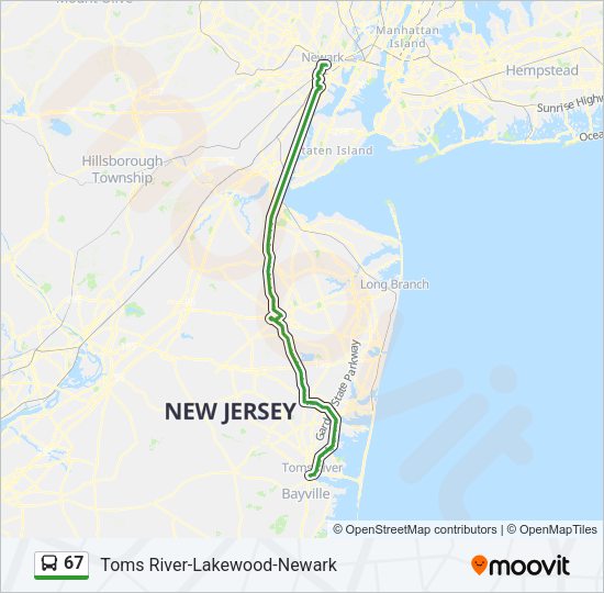 67 Bus Line Map