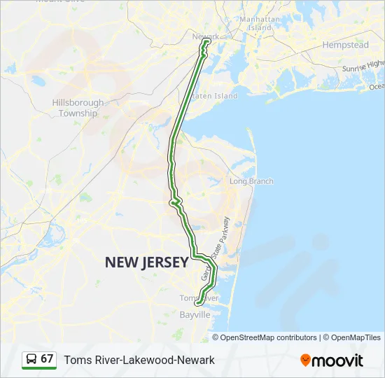 67 Bus Line Map